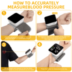 Automatic Wrist Blood Pressure Monitor with Adjustable Cuff Large LCD