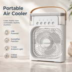 Portable 3-in-1 Air Cooler Humidifier USB Desktop Fan with LED Light