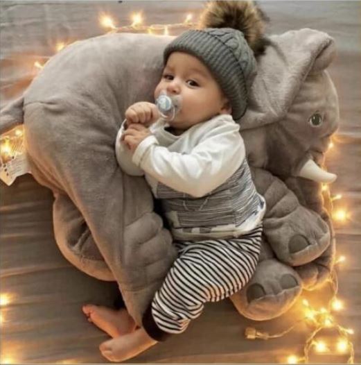 Elephant Shaped Baby Pillow Soft Plush Cushion