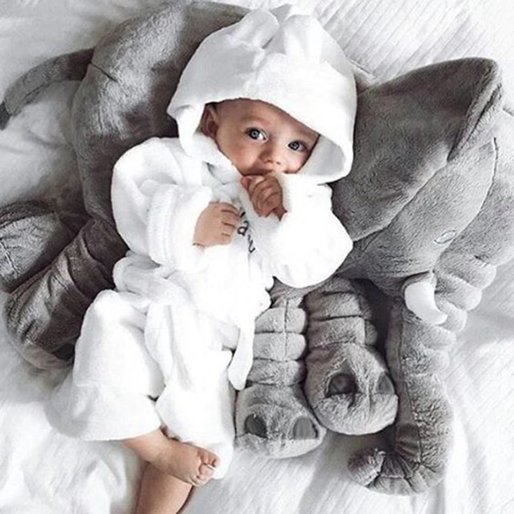 Elephant Shaped Baby Pillow Soft Plush Cushion