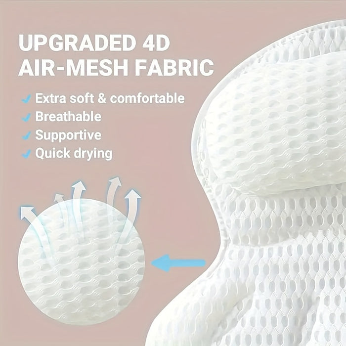 Bath Pillow Mesh Cushion Ergonomic Spa Support for Bathtub