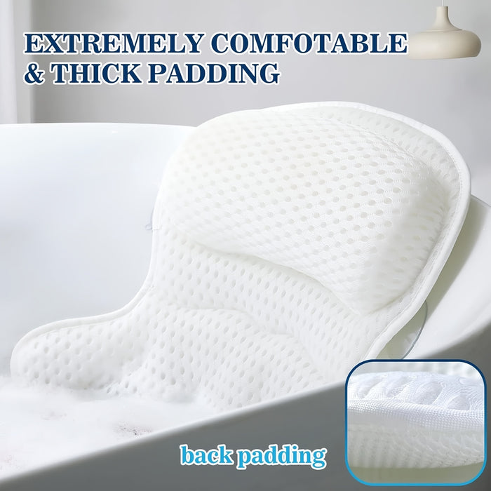 Bath Pillow Mesh Cushion Ergonomic Spa Support for Bathtub