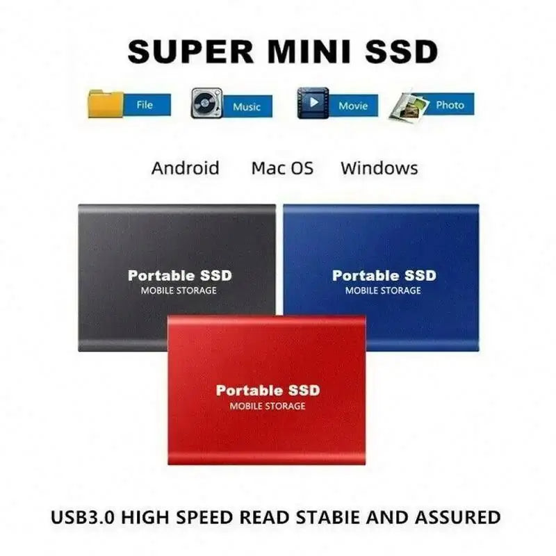 External Solid State Drive SSD Portable Storage Drive Multiple Capacities