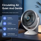 Rechargeable Portable USB Desk Fan with Night Light and Quiet Cooling