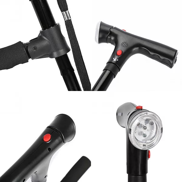 Folding Walking Cane with Built-in LED Light