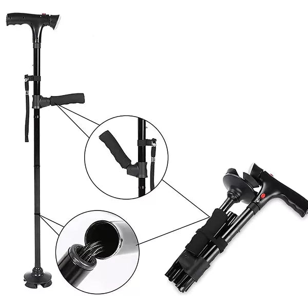 Folding Walking Cane with Built-in LED Light