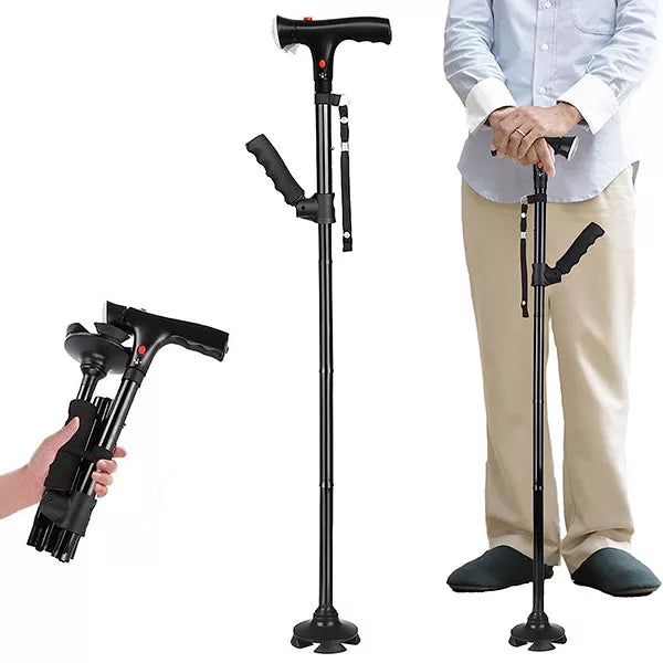 Folding Walking Cane with Built-in LED Light