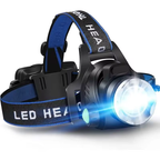 LED Headlamp with Zoom Focus and Rechargeable Battery Pack