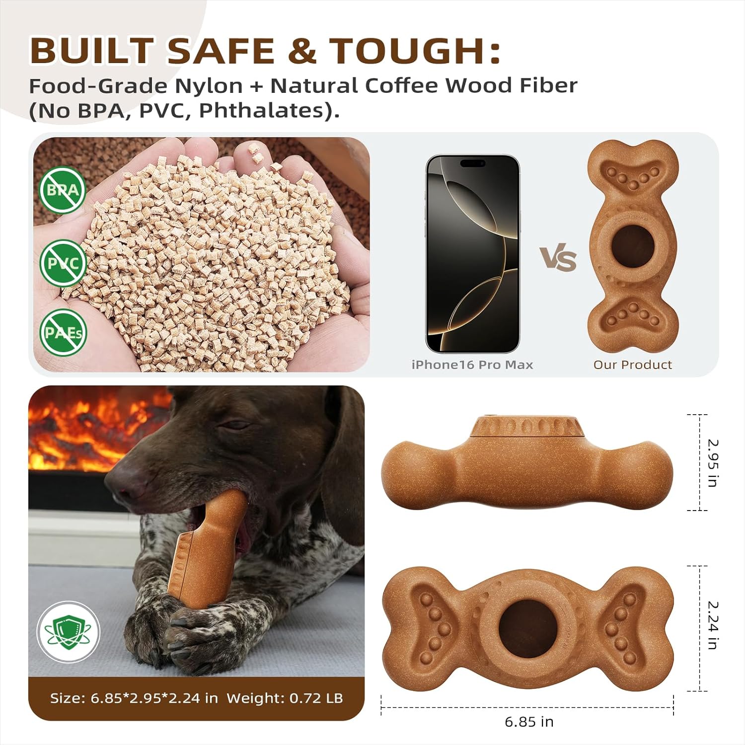 Dog Treat Chew Toy with Frozen Treat Molds and Dispenser
