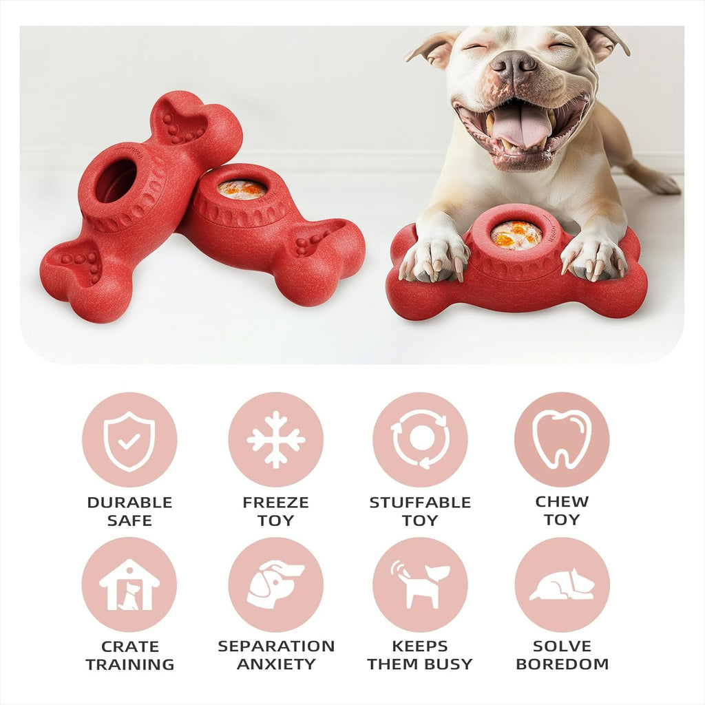 Dog Treat Chew Toy with Frozen Treat Molds and Dispenser