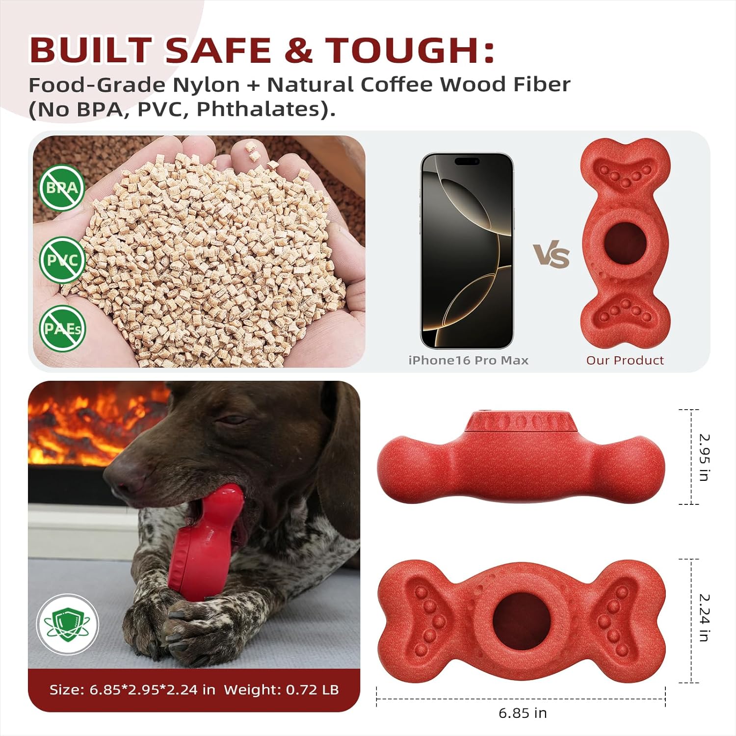 Dog Treat Chew Toy with Frozen Treat Molds and Dispenser
