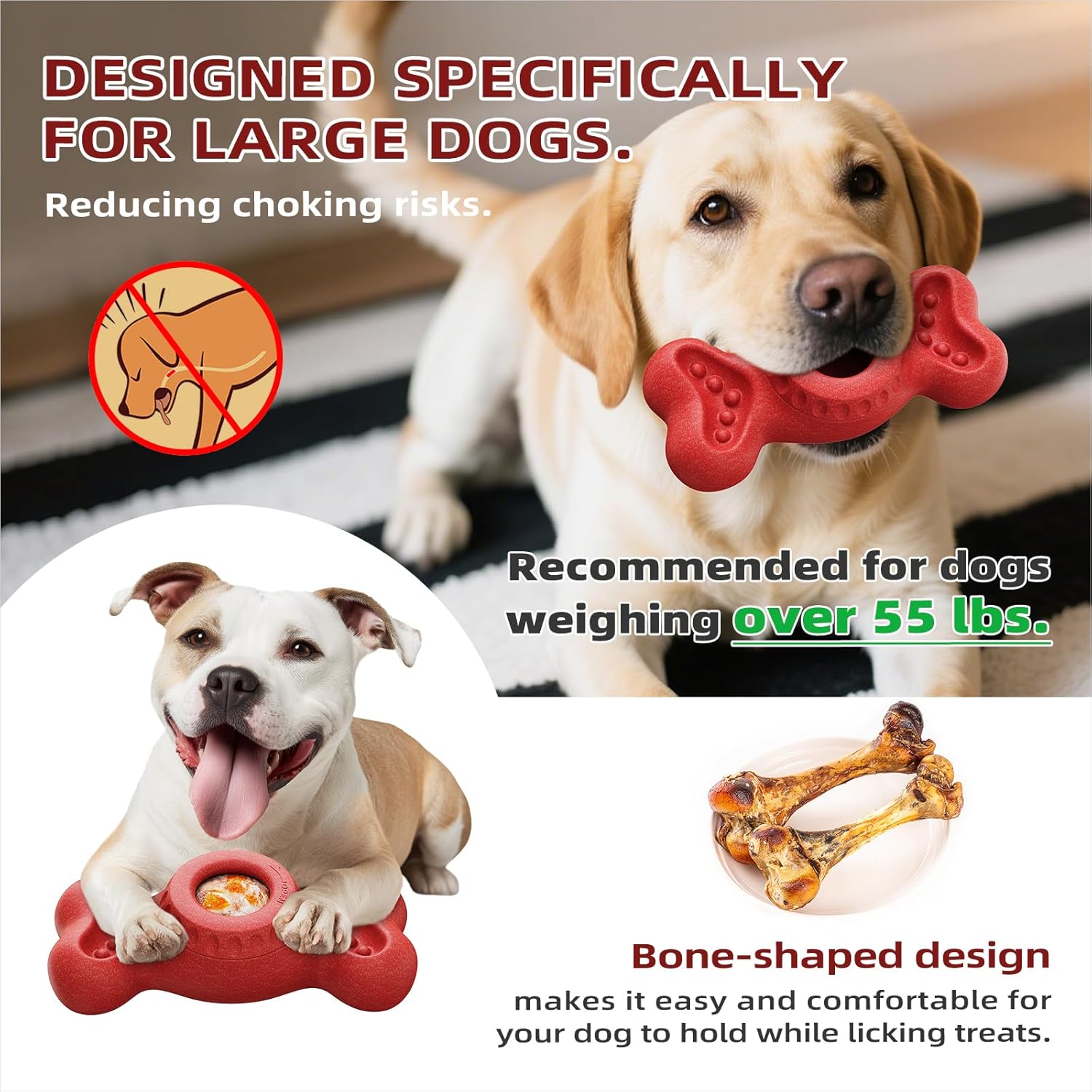 Dog Treat Chew Toy with Frozen Treat Molds and Dispenser