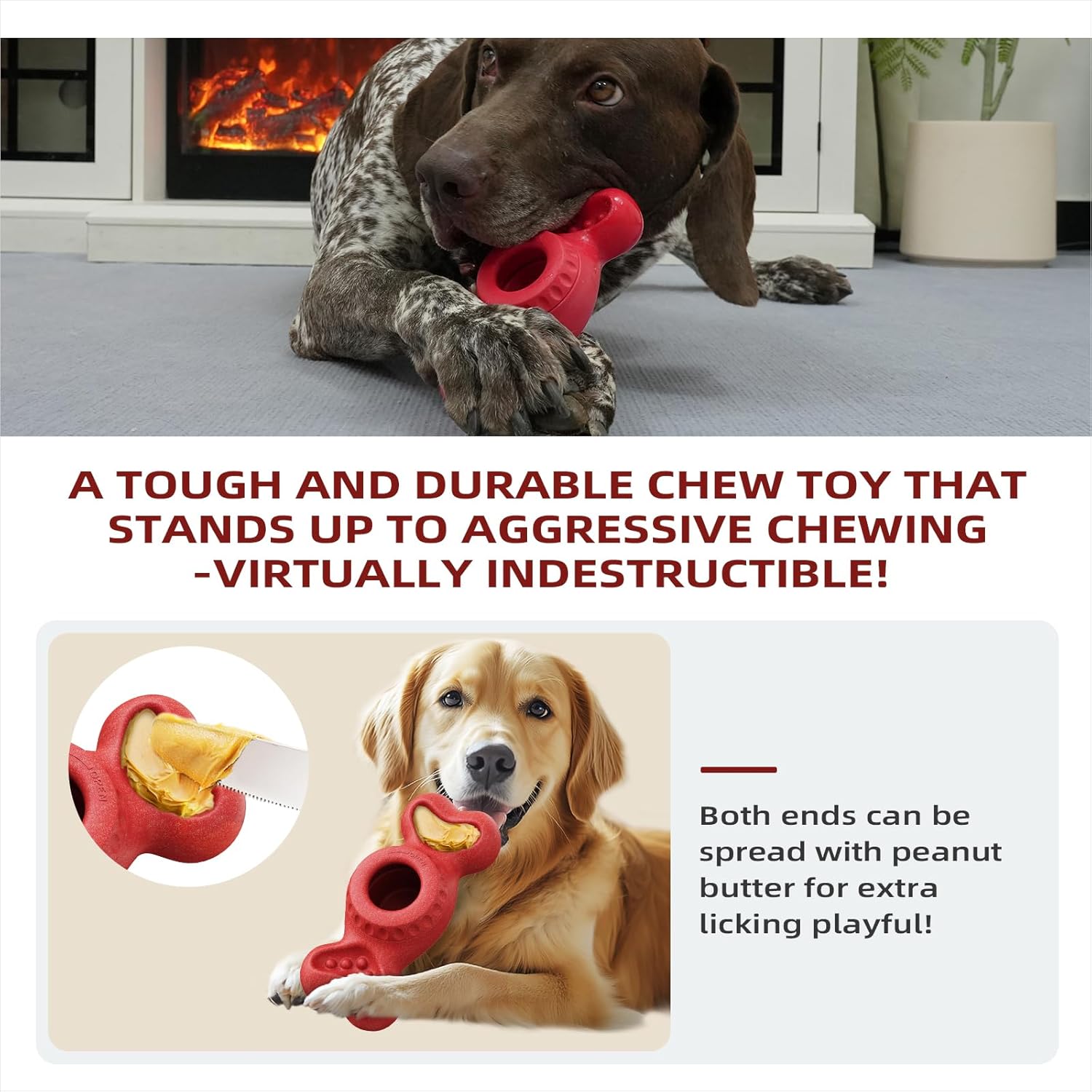 Dog Treat Chew Toy with Frozen Treat Molds and Dispenser