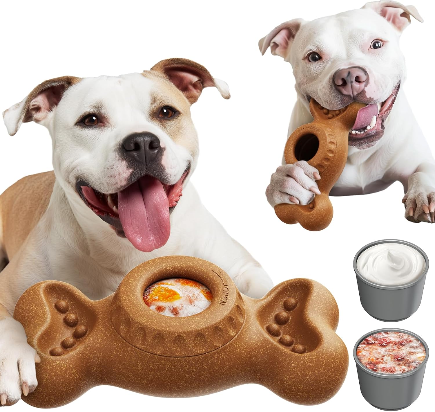 Dog Treat Chew Toy with Frozen Treat Molds and Dispenser