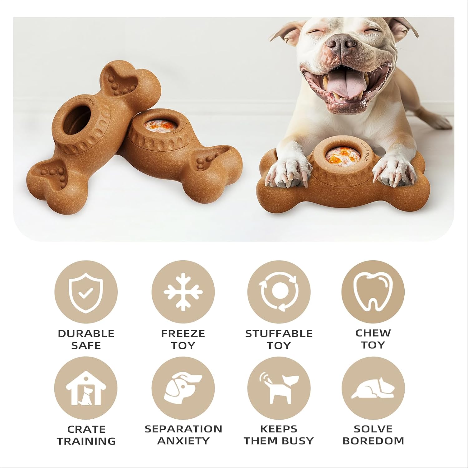 Dog Treat Chew Toy with Frozen Treat Molds and Dispenser