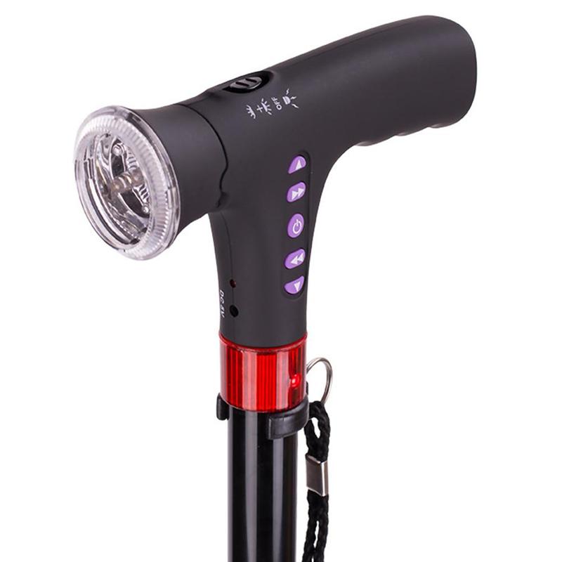 Foldable LED Walking Cane Adjustable Height Ergonomic Handle