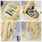 Girls Backpack with Bunny Charms Adjustable Straps School Bag