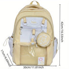 Girls Backpack with Bunny Charms Adjustable Straps School Bag