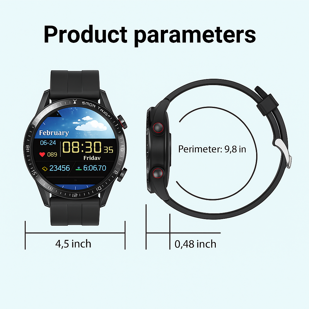 Health Tracking Smart Watch with Heart Rate & Blood Pressure Monitor