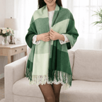 Women Large Square Winter Scarf Wrap Wool Blend Wrap Scarf