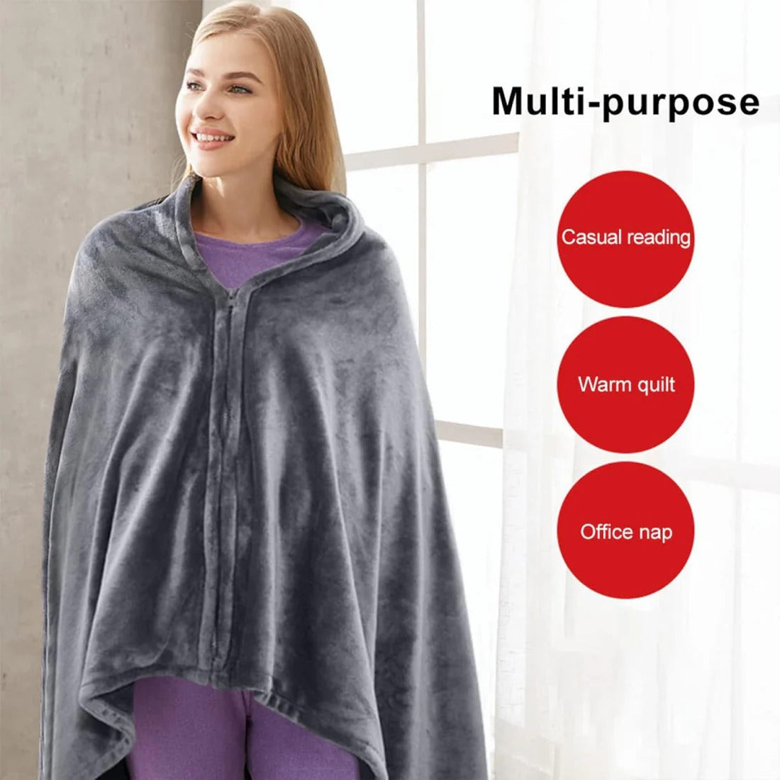 Electric Heated Shawl Blanket Portable Wearable Wrap