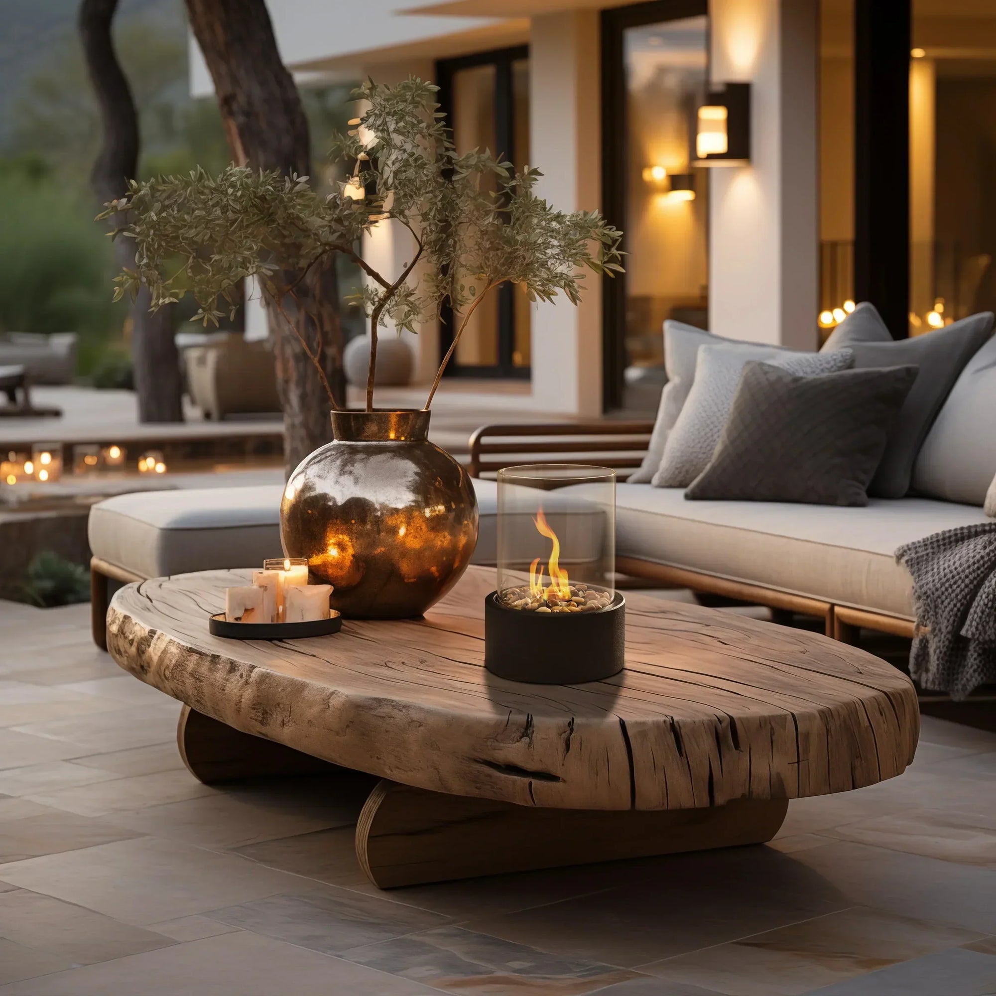 Tabletop Portable Ethanol Fireplace Indoor Smoke Free Flame Heater