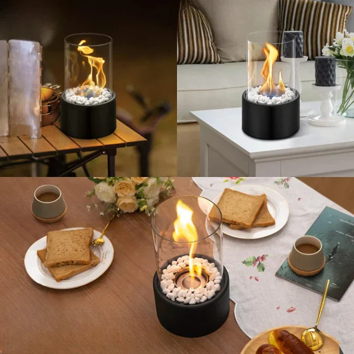 Tabletop Portable Ethanol Fireplace Indoor Smoke Free Flame Heater