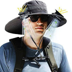 Men's Cooling Sun Hat with Dual Fans and Solar Power