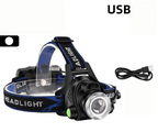 LED Headlamp with Zoom Focus and Rechargeable Battery Pack