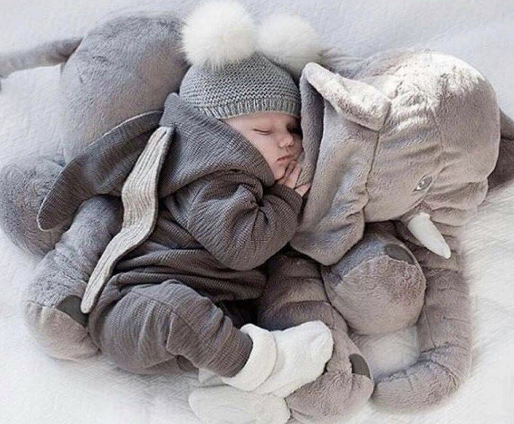 Elephant Shaped Baby Pillow Soft Plush Cushion