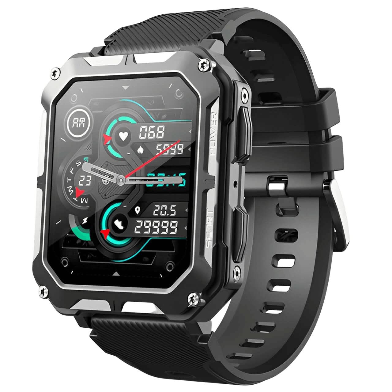 Circular Waterproof Smartwatch Fitness Tracker
