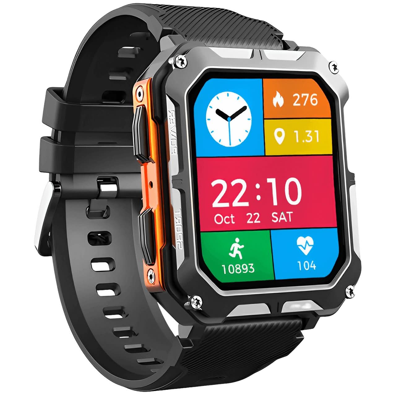 Circular Waterproof Smartwatch Fitness Tracker