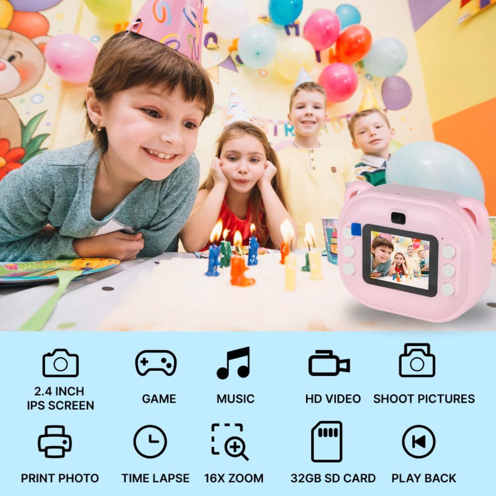 Portable Inkless Thermal Instant Photo Printer Camera