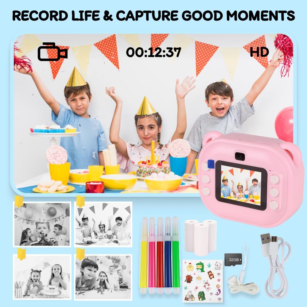 Portable Inkless Thermal Instant Photo Printer Camera