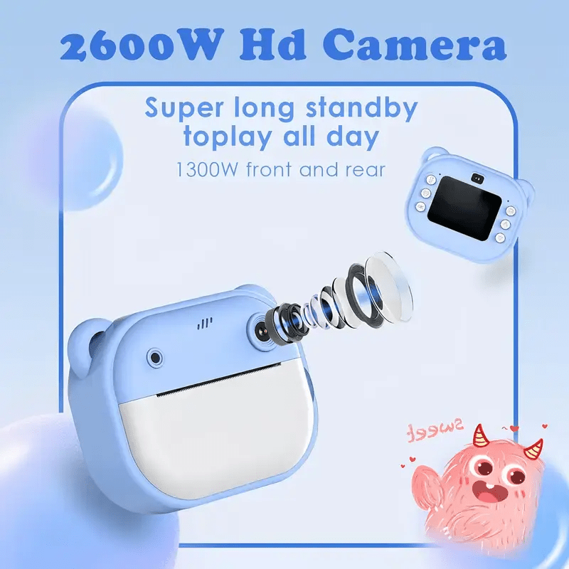 Portable Inkless Thermal Instant Photo Printer Camera