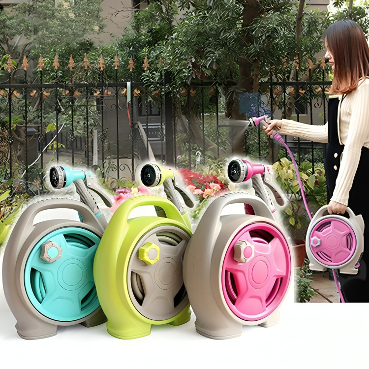 Retractable Garden Hose Reel with Sprayer Lightweight Handheld