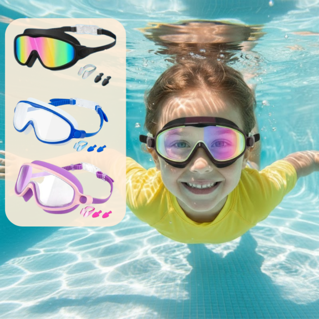 Kids Swimming Goggles Anti-Fog UV Protection Adjustable Strap
