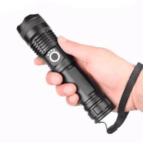 LED Rechargeable Zoom Flashlight Torch with Aluminium Body