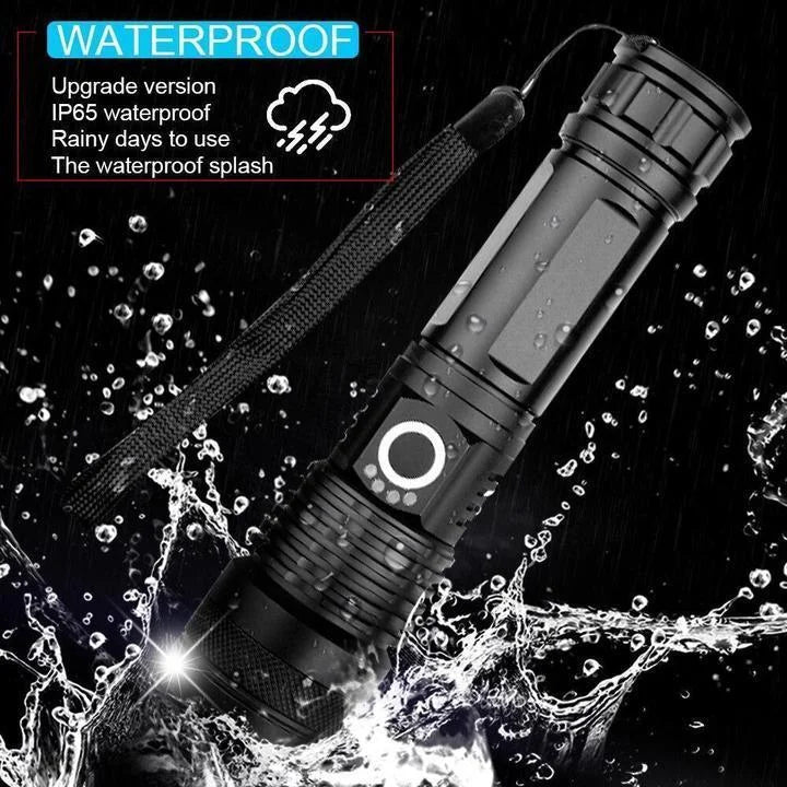 LED Rechargeable Zoom Flashlight Torch with Aluminium Body