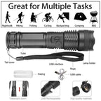 LED Rechargeable Zoom Flashlight Torch with Aluminium Body