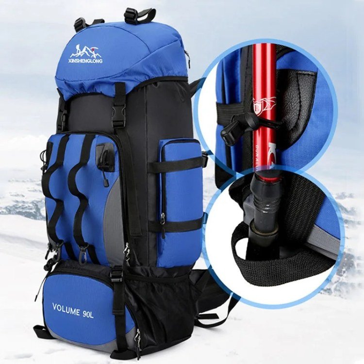 90L Waterproof Hiking Camping Backpack Gear Bag