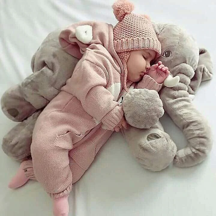 Elephant Shaped Baby Pillow Soft Plush Cushion