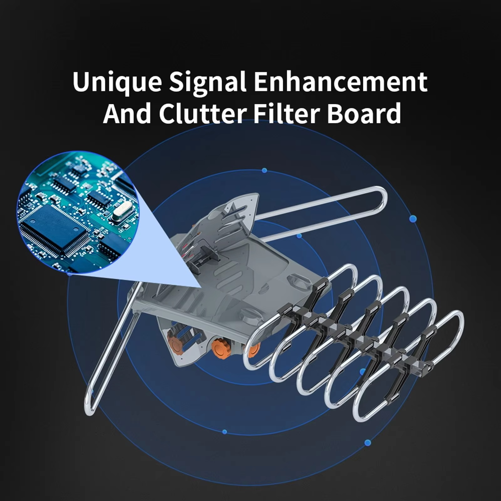 Motorized 360 Degree Long Range HD TV Antenna with Mounting Pole