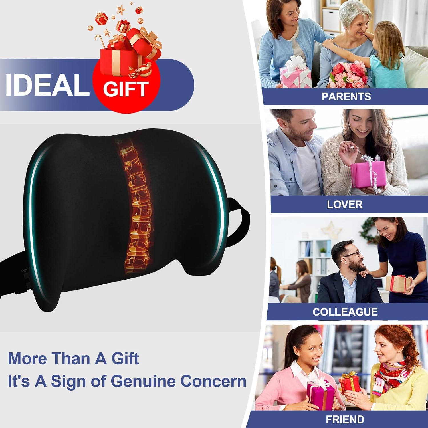 Memory Foam Lumbar Support Pillow Back Cushion