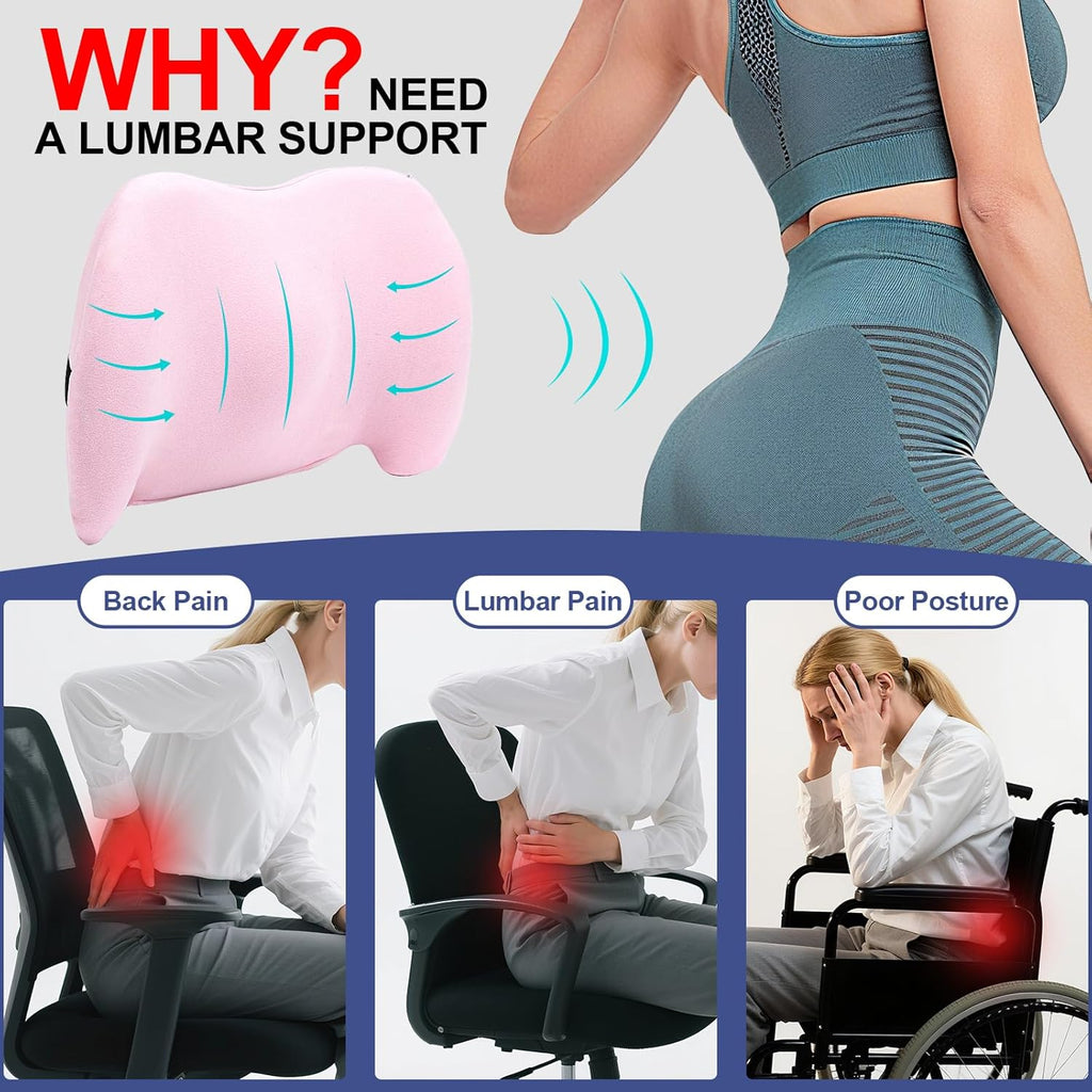 Memory Foam Lumbar Support Pillow Back Cushion