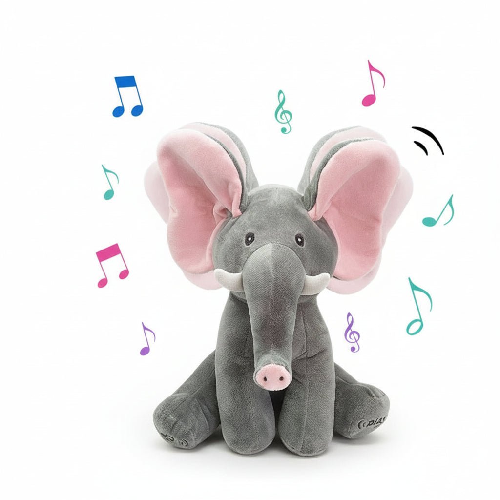 Elephant Plush Toy Interactive Peekaboo Baby Tummy Time Toy