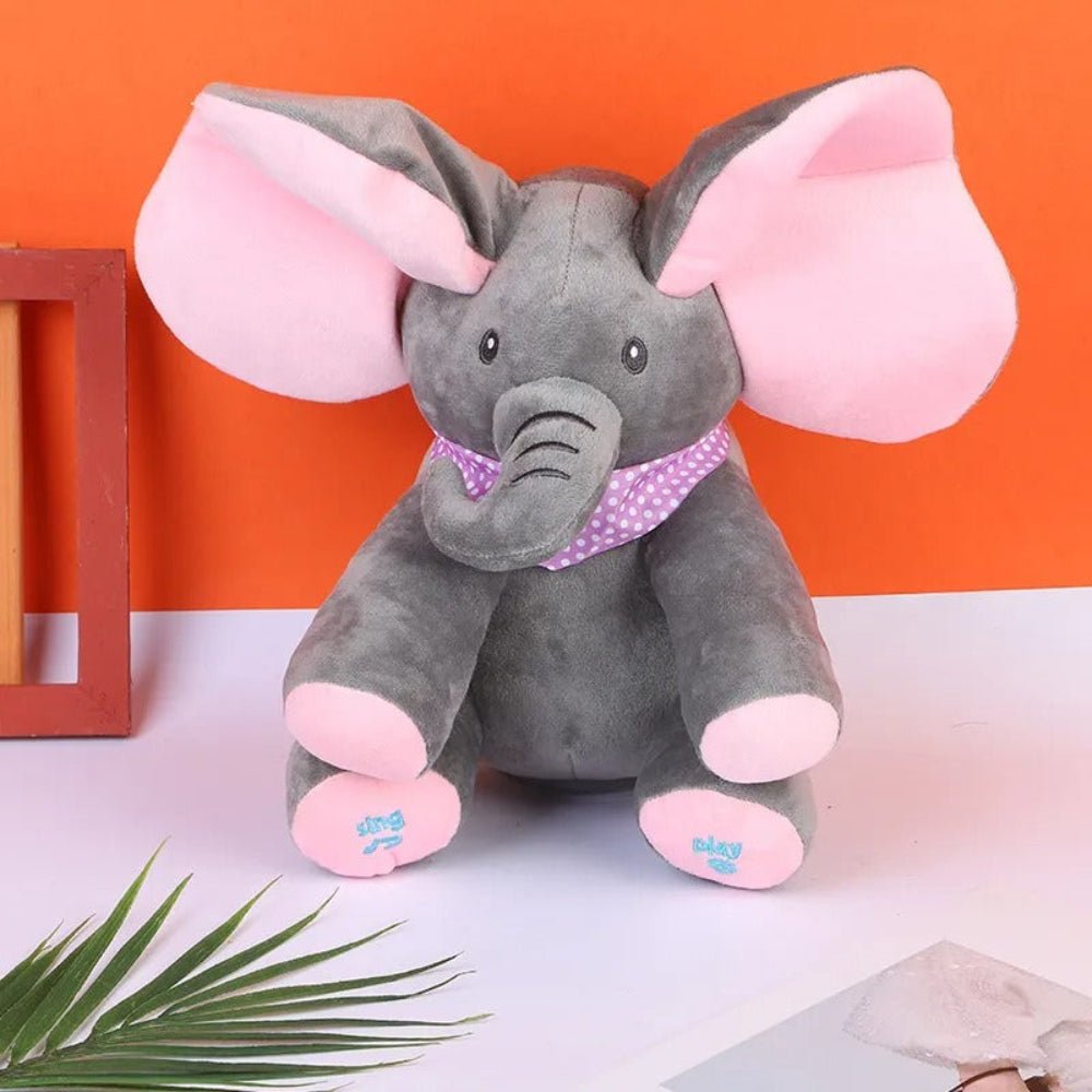 Elephant Plush Toy Interactive Peekaboo Baby Tummy Time Toy