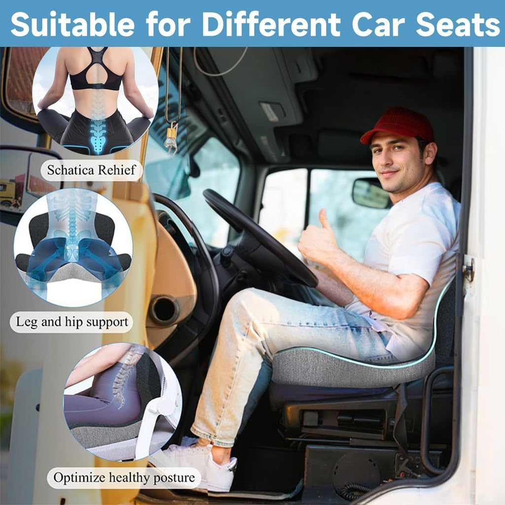 Memory Foam Seat Cushion for Office Chair and Truck Seats