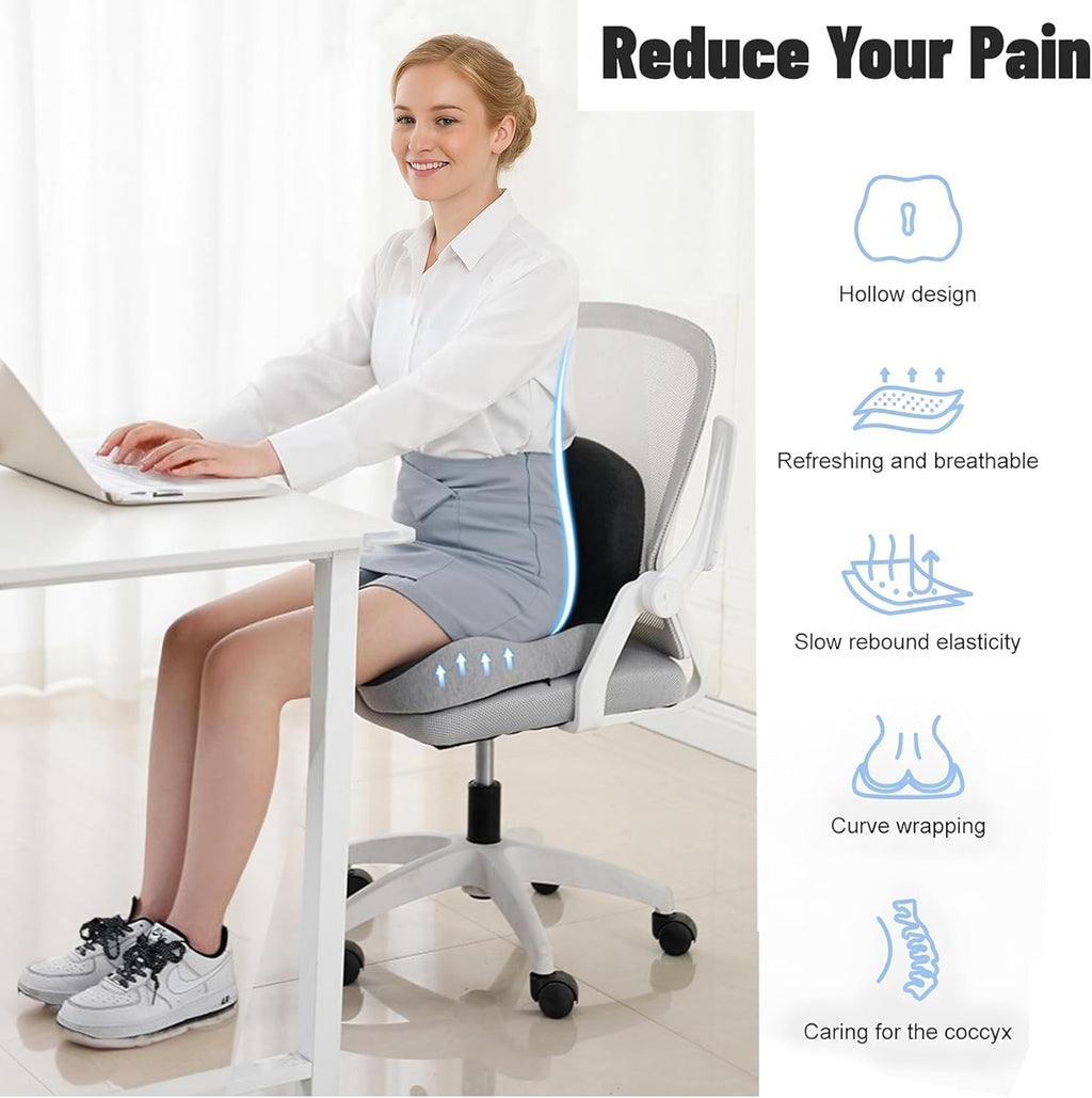 Memory Foam Seat Cushion for Office Chair and Home Chair Seating