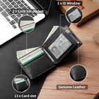 Men's Bifold Leather Wallet RFID Blocking Wallet